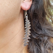 Load image into Gallery viewer, Banksia Baxteri Leaf Earrings Modelled by Jemica close up