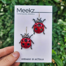 Load image into Gallery viewer, Lady Beetle Earrings
