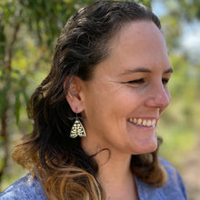 Load image into Gallery viewer, Lydia Lichen Moth Drop Earrings Modelled by Me, Side View