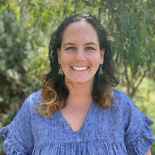 Load image into Gallery viewer, Lydia Lichen Moth Drop Earrings Modelled by myself, front on view