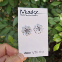 Load image into Gallery viewer, Paper Daisy Clip On Earrings on packaging card