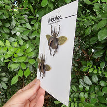 Load image into Gallery viewer, Rhinoceros Beetle Drop Earrings