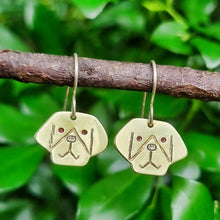 Load image into Gallery viewer, Dog Drop Earrings - Mini Stamped Faces