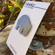 Load image into Gallery viewer, Copper wombat brooch on packaging side view