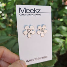 Load image into Gallery viewer, Geraldton Waxflower Clip On Earrings on packaging cards