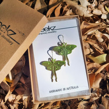 Load image into Gallery viewer, Luna moths on packaging card in a box