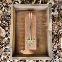 Load image into Gallery viewer, Luna moth necklace in a box