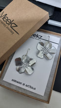 Load image into Gallery viewer, 3D Aluminium Poppy Flower Drop Earrings in Gift Box