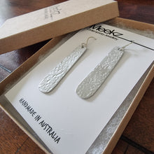 Load image into Gallery viewer, 1 Tier Geo Narrow Long Tear Drop Earrings in Packaging Box