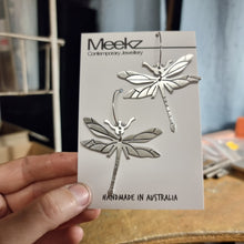 Load image into Gallery viewer, dragon fly hoop earrings