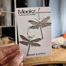 Load image into Gallery viewer, dragon fly hoop earrings