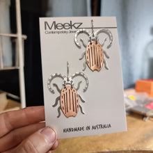 Load image into Gallery viewer, Beetle Drop Earrings