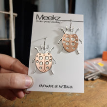 Load image into Gallery viewer, Lady Beetle Drop Earrings