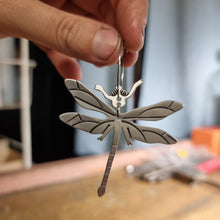 Load image into Gallery viewer, dragon fly hoop earrings