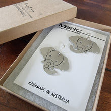 Load image into Gallery viewer, elephant drop earrings in packaging box