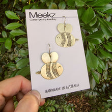 Load image into Gallery viewer, Cartoon Bee Drop Earrings on Card