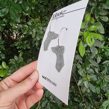 Load image into Gallery viewer, Grey Hound Dog Head Hoop Earrings Right Side View