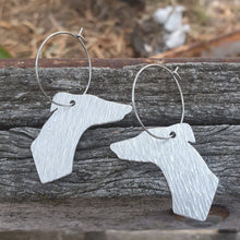 Load image into Gallery viewer, Grey Hound Dog Head Hoop Earrings