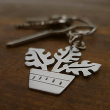 Load image into Gallery viewer, Plant Keychain - Potted Monstera on Keys