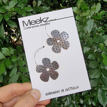 Load image into Gallery viewer, Petunia Hoops - Copper Dots Patina on packaging card