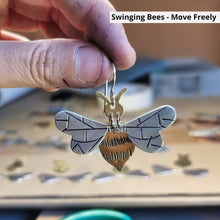 Load image into Gallery viewer, Bee with Jump Rings Drop Earrings