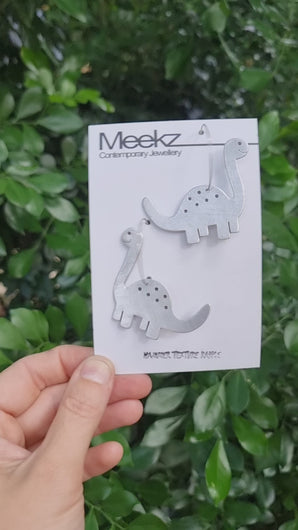 Dinosaur Hoop Earrings - Long Neck on Card, Video