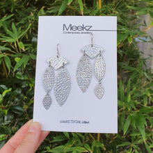 Load image into Gallery viewer, 3 Tier Geometric Drop Earrings - Chandeliers