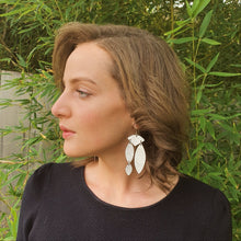 Load image into Gallery viewer, 3 Tier Geometric Drop Earrings - Chandeliers