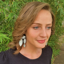 Load image into Gallery viewer, 3 Tier Geometric Drop Earrings - Chandeliers