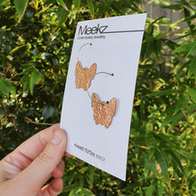 Load image into Gallery viewer, French Bulldog Head Copper Hoop Earrings side view