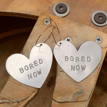 Load image into Gallery viewer, Heart Hoop Earrings - Giant Bored Now on studio bench