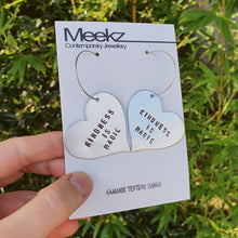 Load image into Gallery viewer, Heart Hoop Earrings - Regular Kindness is Magic