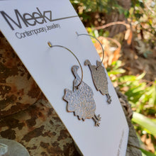 Load image into Gallery viewer, Australiana - Scrub Turkey Hoop Earrings