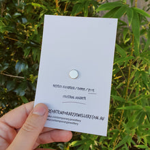 Load image into Gallery viewer, No Coffee No Workee Brooch / Pin on Packaging card showing magnet on the back