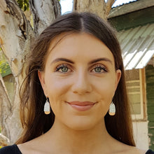 Load image into Gallery viewer, double drop earrings egg modelled by Michaela