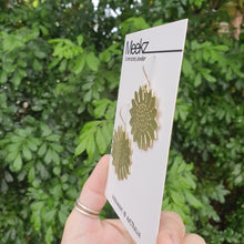 Load image into Gallery viewer, Flower Drop Earrings Sunflowers Side View 2