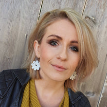 Load image into Gallery viewer, Hoop Earrings - Daisy modelled front on