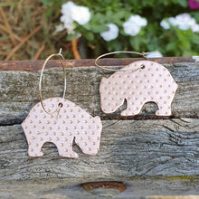 Load image into Gallery viewer, Australiana Wombat Hoop Earrings no Patina
