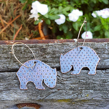 Load image into Gallery viewer, Australiana Wombat Hoop Earrings with Patina