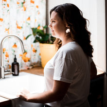 Load image into Gallery viewer, Australiana Wombat Hoop Earrings no Patina Modelled by Erin