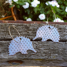 Load image into Gallery viewer, Australiana Echidna Hoop Earrings with Patina close up