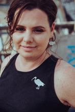 Load image into Gallery viewer, Australiana Bin Chicken _ Ibis Hoop Earrings and Matching Brooch Modelled by Erin