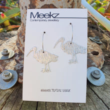 Load image into Gallery viewer, Australiana Bin Chicken or Ibis Hoop Earrings on card