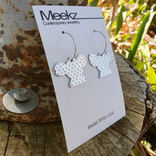 Load image into Gallery viewer, Australiana Koala Hoop Earrings on card side view 1