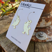 Load image into Gallery viewer, Australiana Platypus Hoop Earrings on card side view 2