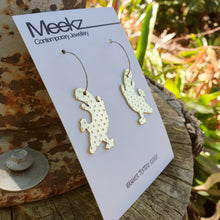 Load image into Gallery viewer, Australiana Platypus Hoop Earrings on card side view 1
