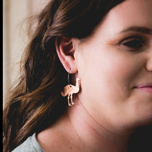 Load image into Gallery viewer, Australiana Emu Hoop Earrings Modelled by Erin