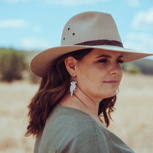 Load image into Gallery viewer, Australiana - Kookaburra Hoop Earrings Modelled by Erin