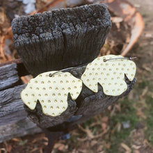 Load image into Gallery viewer, Dachshund dog head hoop earrings close up