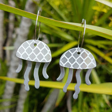 Load image into Gallery viewer, Jellyfish Road Sign Hoop Earrings
